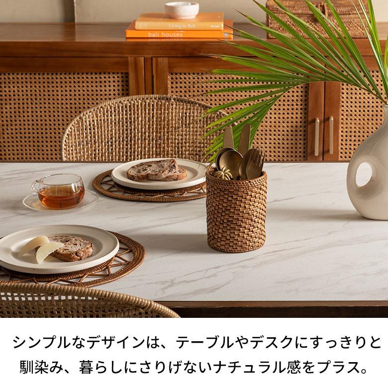スタンド ケース アタ 筒型 カトラリースタンド ペンスタンド 小物入れ おしゃれ 円形  バリ アジア 雑貨 卓上 収納 ナチュラル エスニック 天然素材 2402 | ブランド登録なし | 05