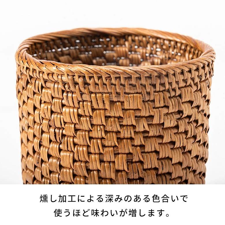 スタンド ケース アタ 筒型 カトラリースタンド ペンスタンド 小物入れ おしゃれ 円形  バリ アジア 雑貨 卓上 収納 ナチュラル エスニック 天然素材 2402 | ブランド登録なし | 07