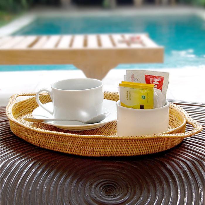 アタ製楕円形の薄型 お盆トレイ A 2721 : アジア工房 - 通販 - Yahoo