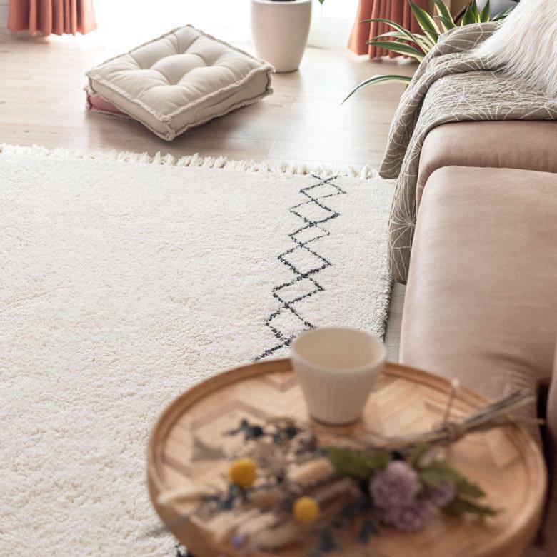 ラグ ラグマット 約 200×250cm ベニオワレン風 メッシュ 長方形 室内 アイボリー ブラック グレー b1f-83 |  | 20