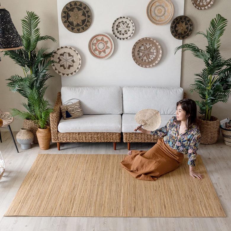 籐むしろ ラタンカーペット ラグサイズ 約140×200cm CPT-CP1000-90