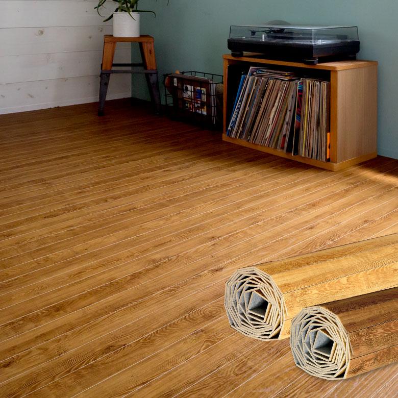 2梱包 ヴィンテージ 軽量 ウッド カーペット 江戸間 6畳用 約260×350cm PJ-40 リフォーム フローリング マット 6帖 和室 おしゃれPJ-45 CPT-PJ-40-E60-2PCS