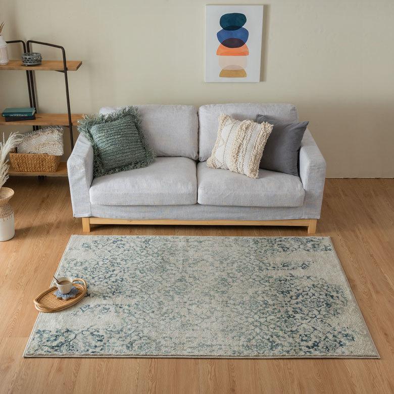 ラグ ラグマット 約 130×190cm エジプト製 ペルシャ 絨毯風 フラワー