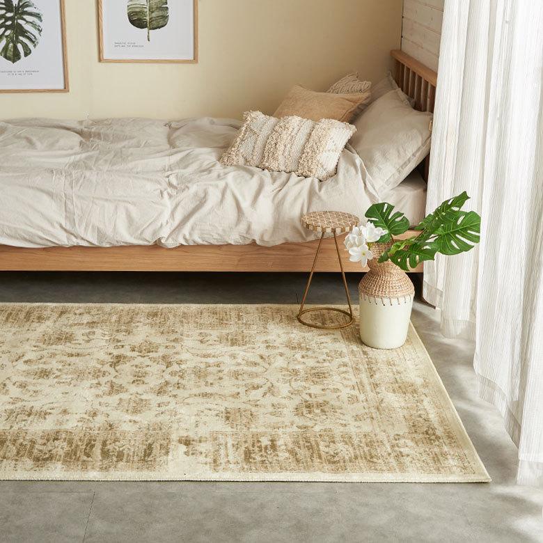 ラグ ペルシャ 風 ウィルトン織 花柄 長方形 約 133cm 190cm 1.5 畳 帖