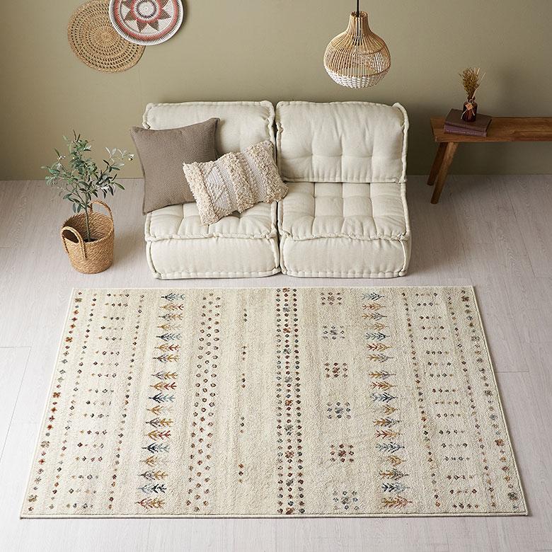 ラグ マット ウィルトン織 ギャベ ギャッベ 風 エジプト製 約 130