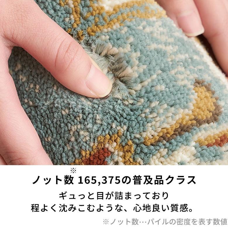 エキゾチック クラシックデザイン ペルシャ絨毯風 185x185cm