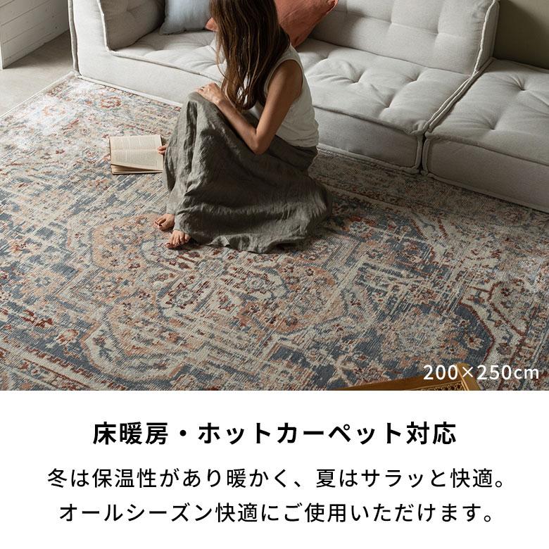 ラグ 約133×190cm ラグマット メダリオン柄 床暖房対応 ホット