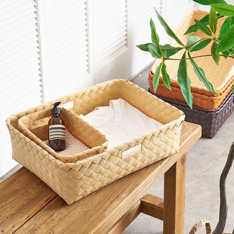 さえら　かご　バスケット 楽天市場】品番800-M 内布付き ハンドル付き かごバスケット【かごのお