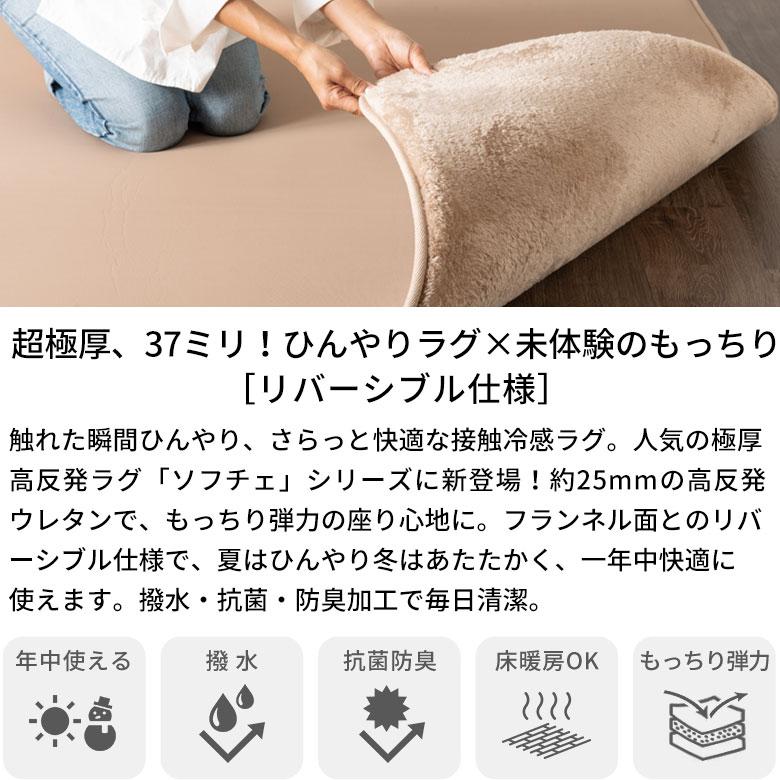 冷感 ラグ 高反発 低反発 のような 1.5畳 2畳 3畳 ラグ カーペット 冷感 ひんやり オールシーズン リバーシブル 夏用 おしゃれ 厚手 極厚 リビング 西海岸 kr250 | ブランド登録なし | 03