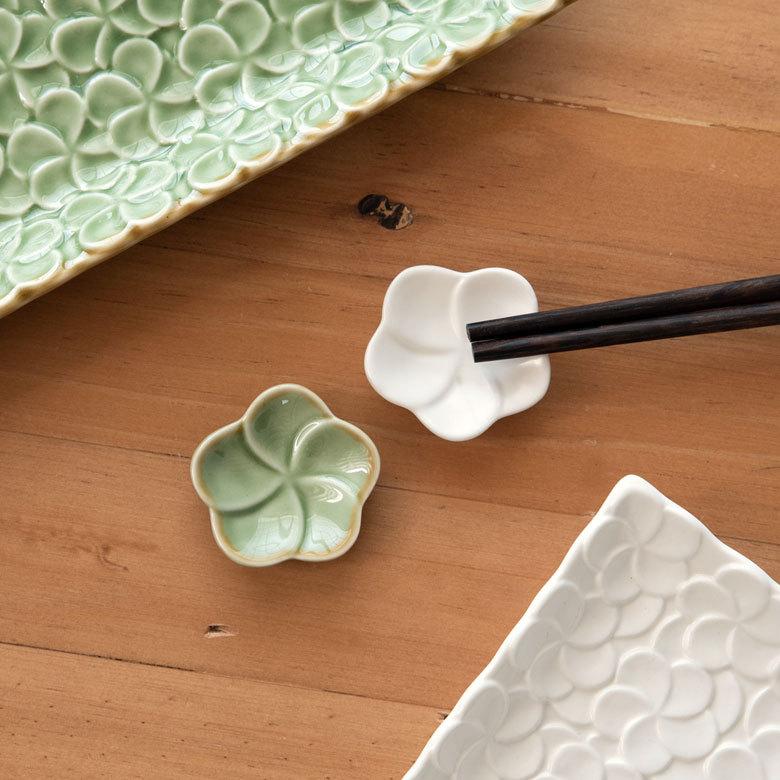 箸置き プルメリアモチーフ 一輪タイプ 3.9cm ホワイト グリーン 陶器製 pl1-668 |  | 11