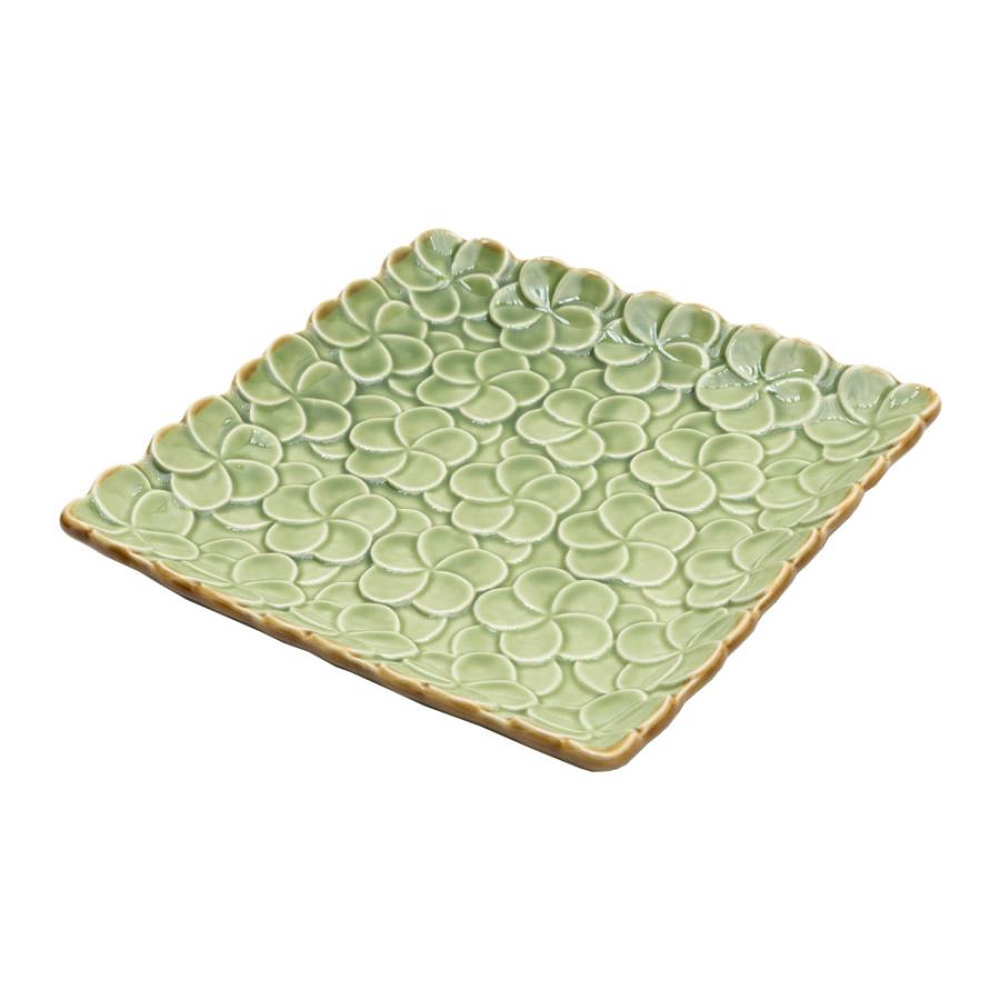 スクエアプレート プルメリアモチーフ Mサイズ 17.8cm角 ホワイト 陶器製 pl10-668 |  | 20