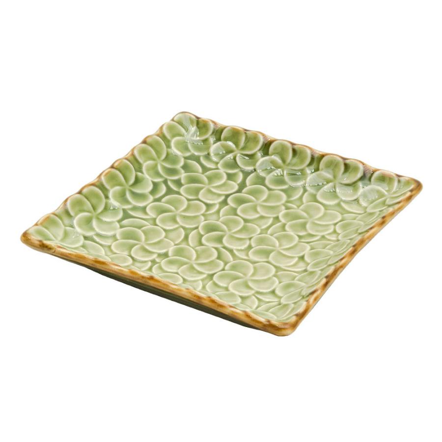 スクエアプレート プルメリアモチーフ Sサイズ 12.3cm角 ホワイト 陶器製 pl11-668 |  | 20