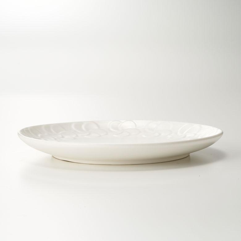 プレート プルメリア 丸皿 径 21cm ホワイト 陶器 食器 お皿 平皿 中皿