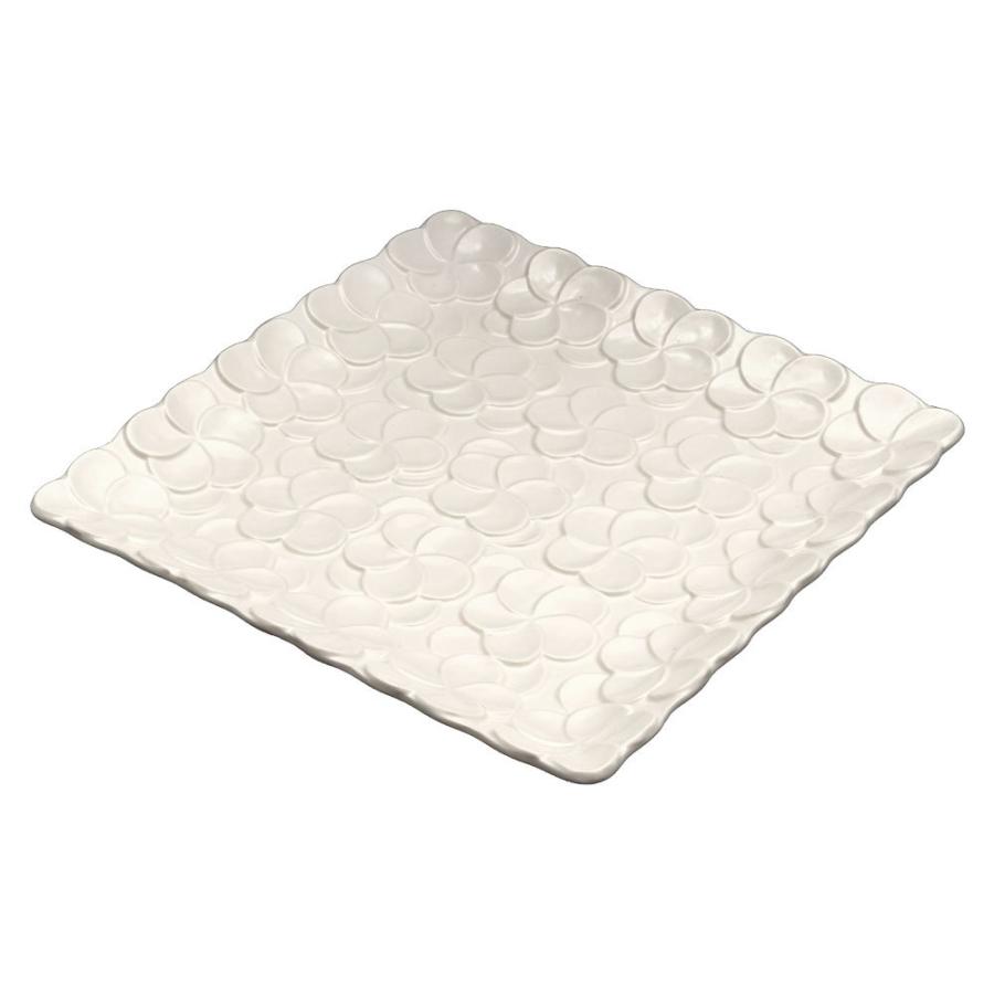 スクエアプレート プルメリアモチーフ Lサイズ 25cm角 ホワイト 陶器製 pl9-668 |  | 19