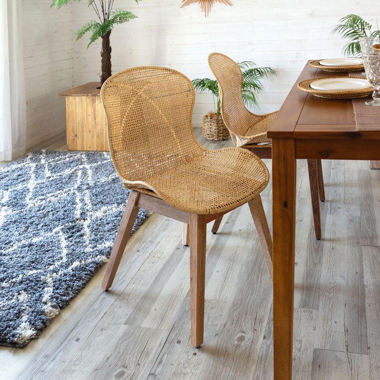 2脚セット チェア ダイニングチェア ラタンチェアー ラタン家具 ラタン