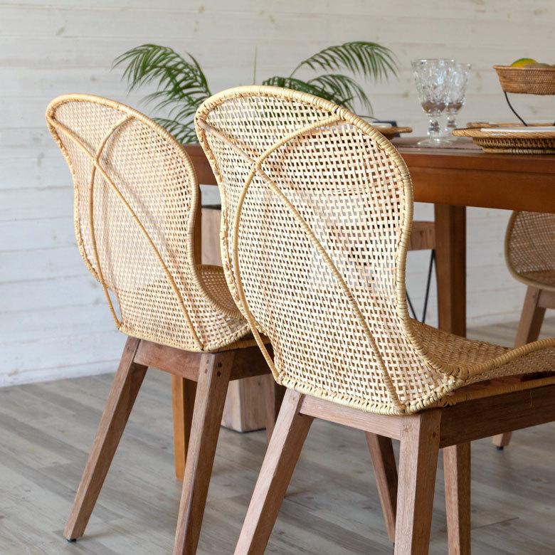 2脚セット チェア ダイニングチェア ラタンチェアー ラタン家具 ラタン