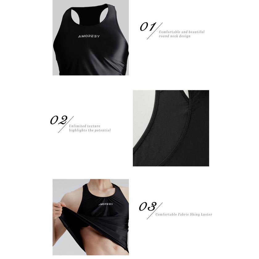 AMORESY（アモレシー） トップス 光沢タンクトップ ピッチリ トップス