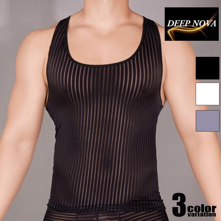 ストライプ柄シースルータンクトップ ストライプ柄シースルータンクトップ