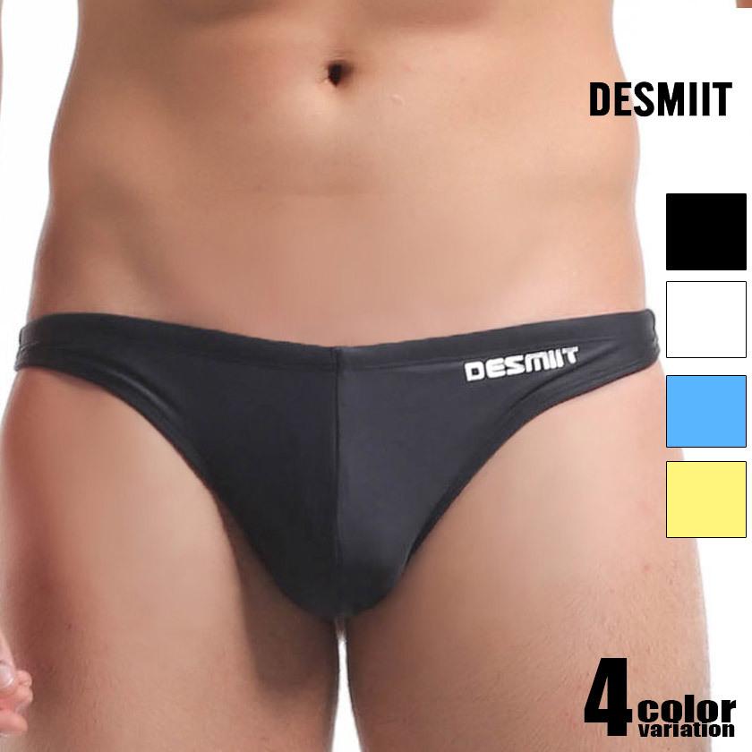 DESMIIT デスミット Tバック型 シンプル光沢スイムウェア 裏地 スイムウェア　Tバック型　メンズ水着 海水パンツ ホワイトデー｜asian-closet