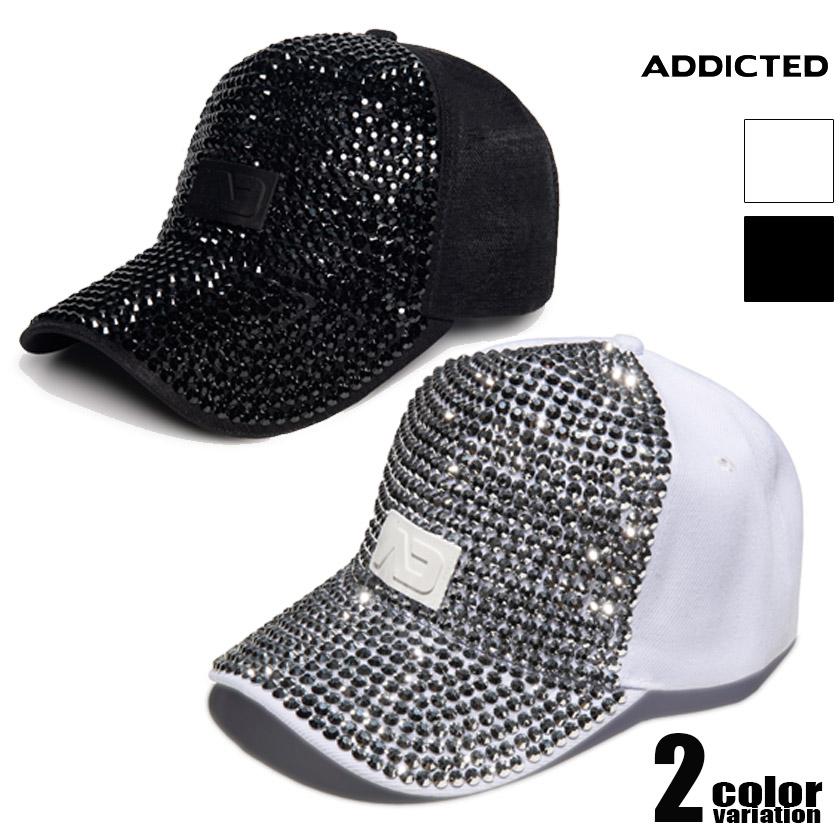 ADDICTED/アディクティッド DIAMONDS CAP ダイヤモンドキャップ ビーズ クリスタル 光沢 反射 帽子 フリーサイズ キャップ 宅配便限定 ADDICTED/アディクティッド DIAMONDS CAP ダイヤモンドキャップ ビーズ