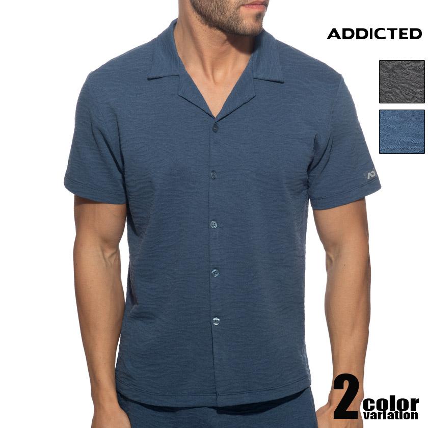 ADDICTED/アディクティッド MIRAGE BUTTON SHIRT トップス シャツ 襟付き 男性 メンズ 半袖 オープンカラーシャツ カジュアルシャツ ADDICTED/アディクティッド MIRAGE BUTTON SHIRT トップス シャツ 襟