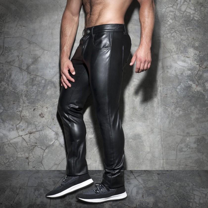 ロングパンツADDICTED アディクティッド フェイクレザーパンツ ロング
