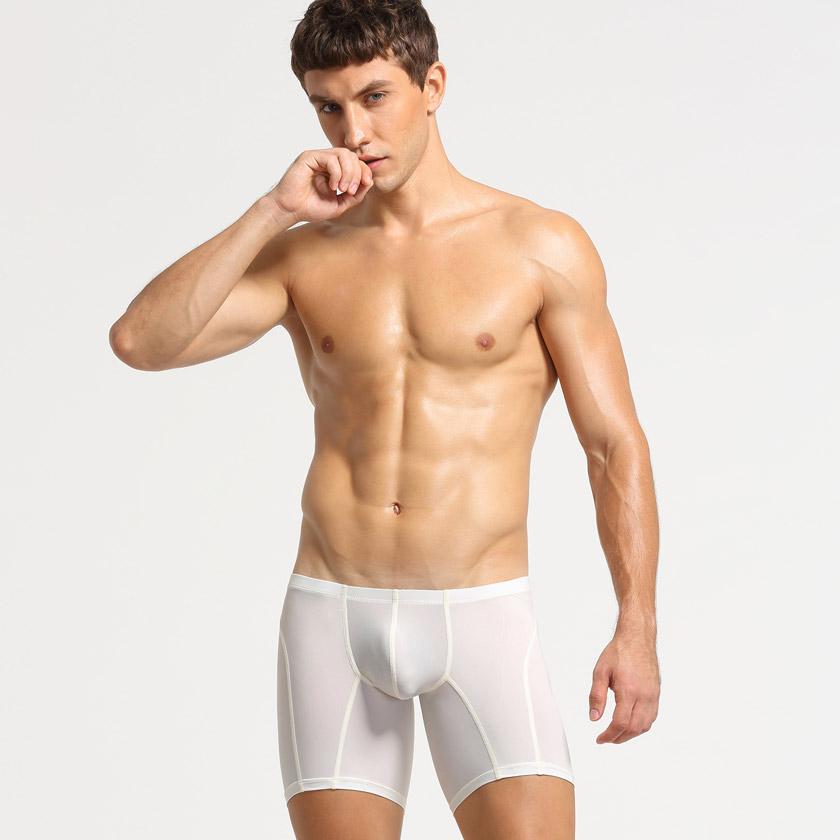 ボクサーパンツ SEOBEAN ロングボクサー 男性下着　メンズ　パンツ 透け すべすべ つるつる フィット ホワイトデー｜asian-closet｜04