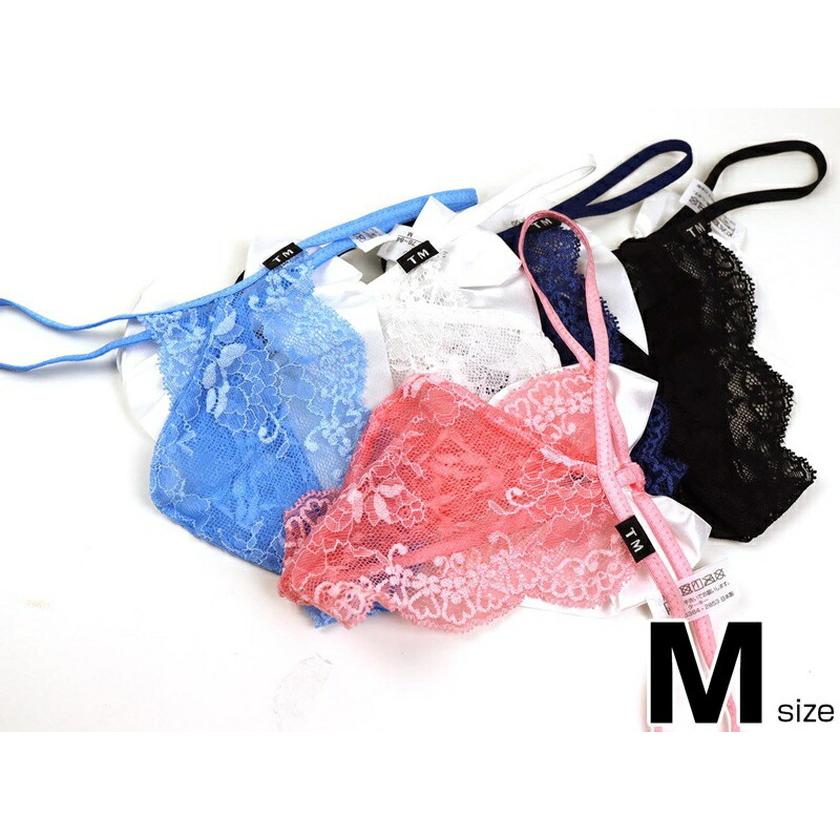 TM COLLECTION メンズTバック ストレッチレース バックリボン G-string