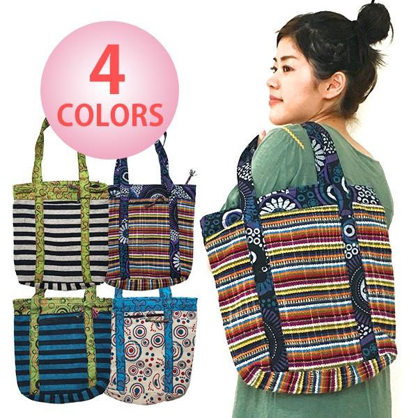 レディース アジアン バッグ エスニック トート バッグ 柄 ショッピングバッグ エコバッグ ネパール fgsp01アジアン雑貨 ふか川