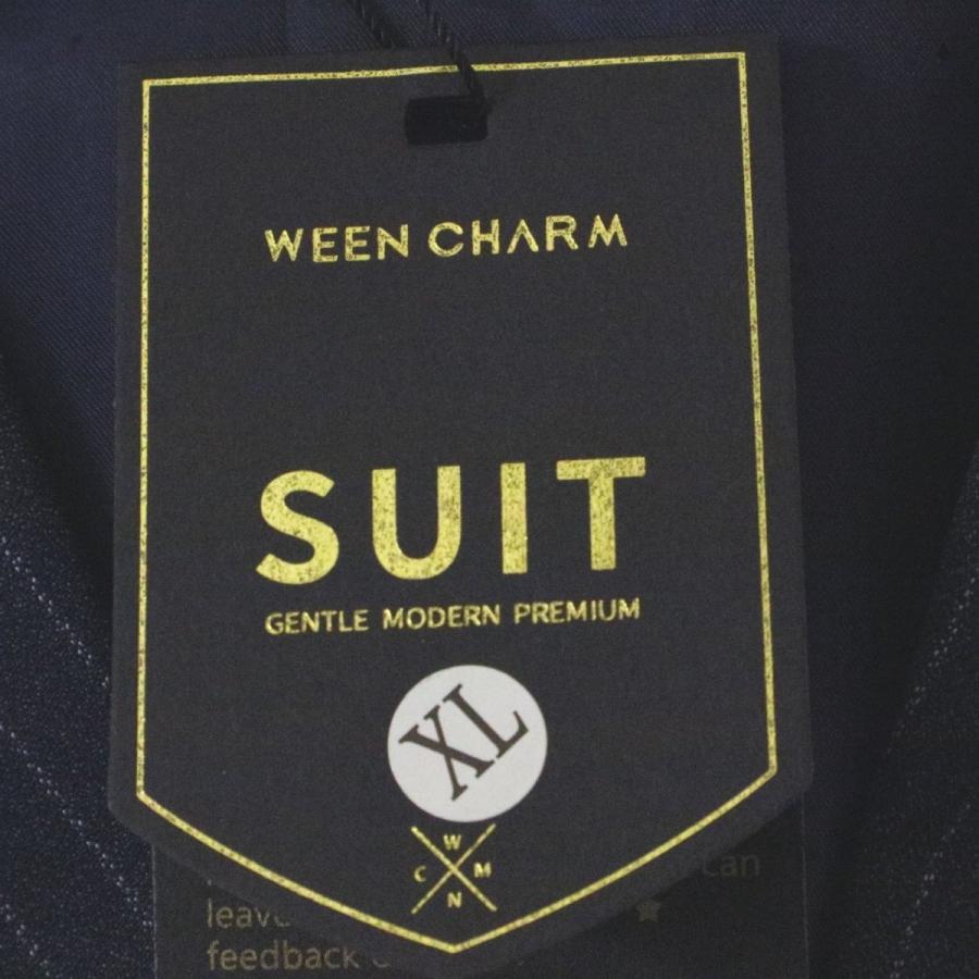 3ピーススーツ XLサイズ WEEN CHARM ダブルスーツ ストライプ グレー