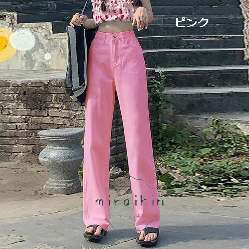 デニムワイドパンツ ハイウエスト レディース ロングパンツ