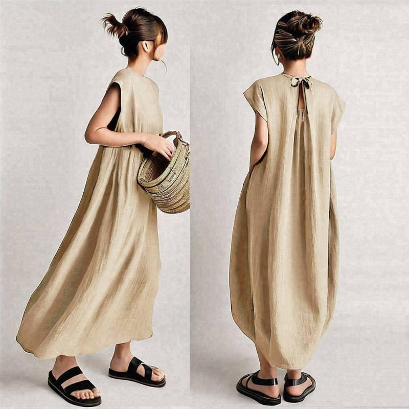 ワンピース フレンチスリーブ レディース 夏服 ロングワンピース
