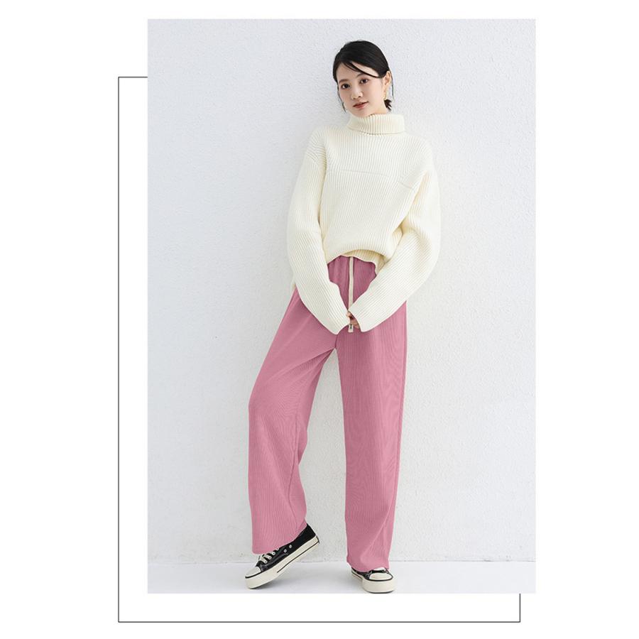 コーデュロイパンツ パンツ ワイドパンツ レディース 秋物 裏起毛 冬 