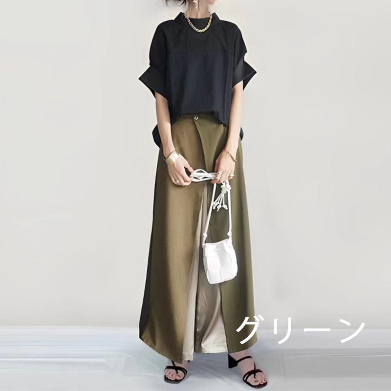 レディース 夏服セット セットアップ レディース 夏服 トップス ブラウス ドルマンスリーブ