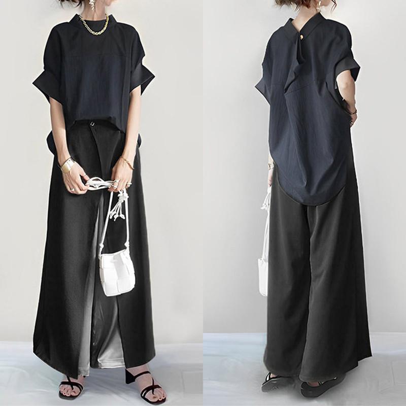 セットアップ レディース 夏服 トップス ブラウス ドルマンスリーブ