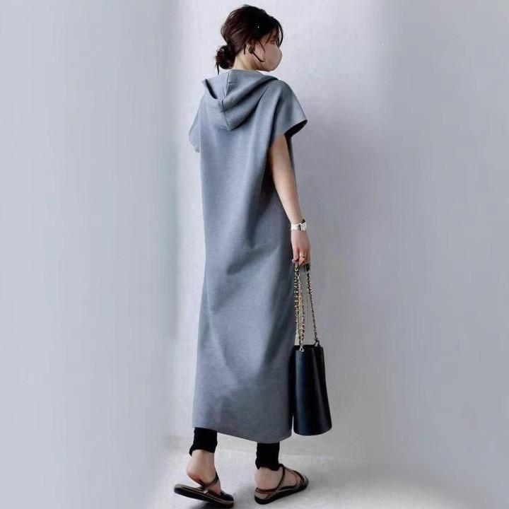 ワンピース 半袖 レディース 夏服 フード付きワンピース ポケット