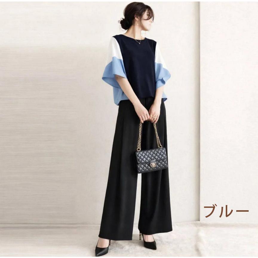 セットアップ レディース 夏服 ブラウス プルオーバー バイカラー 中袖