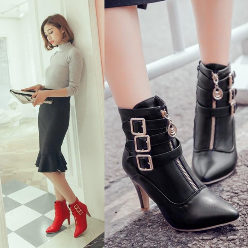 ブーツ レディース ブーティ 靴 ショート ヒール 通勤 通学 ショートブーツ ハイヒールブーツ 歩きやすい 履きやすい 大きいサイズ ブーティー 22cm 26 5cm Dabx アジアンストア 通販 Yahoo ショッピング