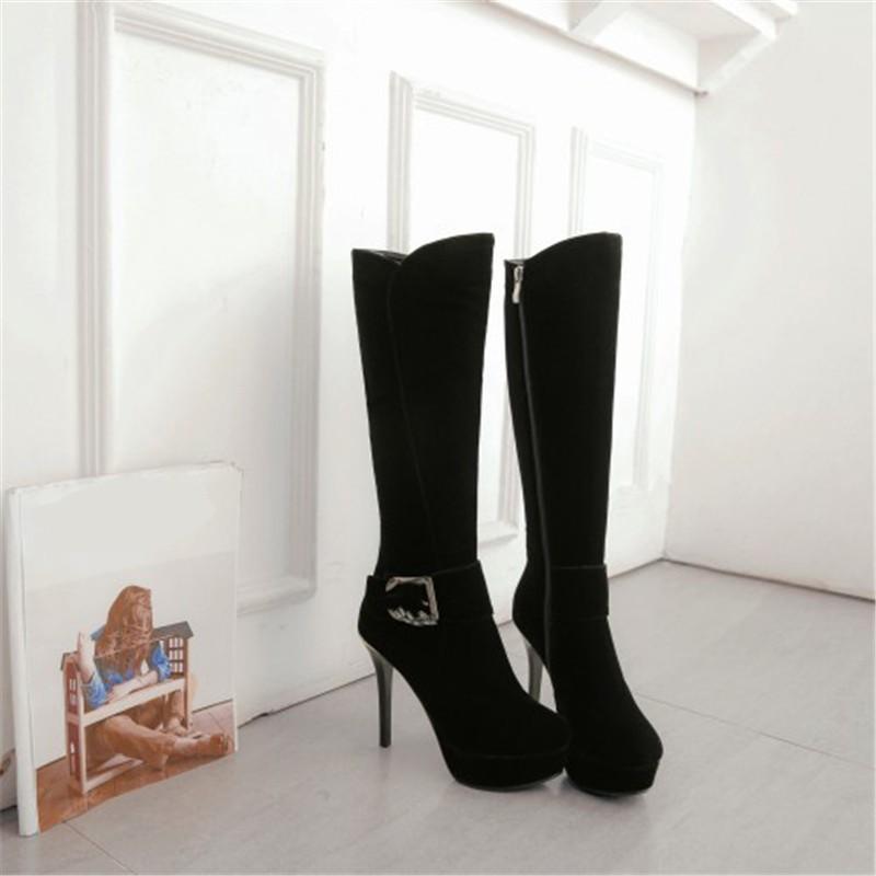 ハイヒールブーツ スエード 大きいサイズ 22cm 26cm シューズ 美脚 ロングブーツ 裏起毛 ブーツ ピンヒール レディース ジョッキーブーツ ポインテッドトゥ Dgtx アジアンストア 通販 Yahoo ショッピング
