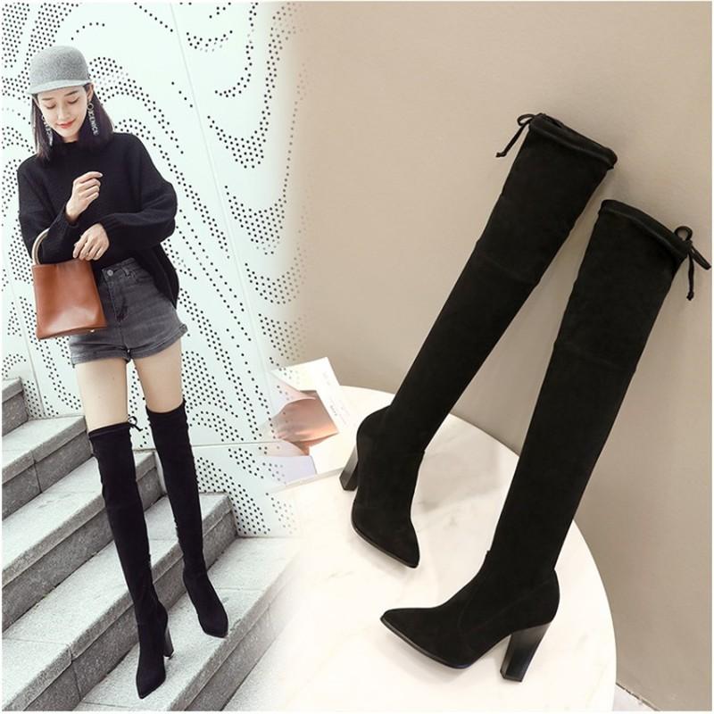 ニーハイブーツ 大きいサイズ 歩きやすい 履き口 ハイヒールブーツ ジョッキーブーツ 太ヒール 筒周り 22cm 26 5cm 冬 美脚 長靴 防寒 ブーツ 疲れない Dgtx アジアンストア 通販 Yahoo ショッピング