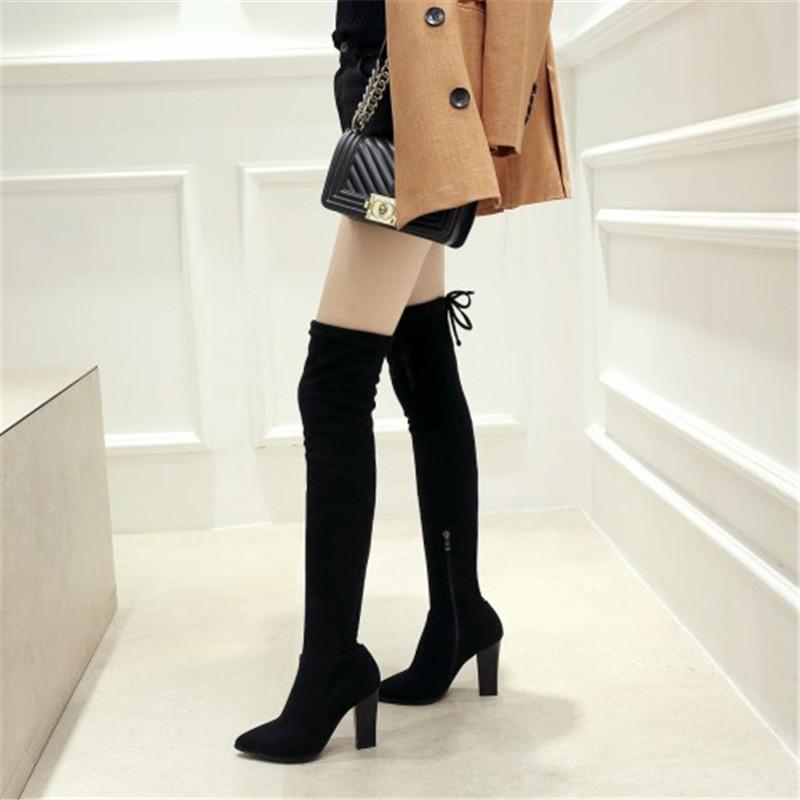 ニーハイブーツ 大きいサイズ 歩きやすい 履き口 ハイヒールブーツ ジョッキーブーツ 太ヒール 筒周り 22cm 26 5cm 冬 美脚 長靴 防寒 ブーツ 疲れない Dgtx アジアンストア 通販 Yahoo ショッピング