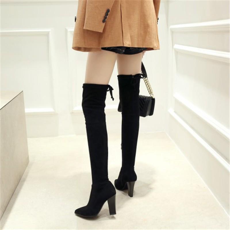 ニーハイブーツ 大きいサイズ 歩きやすい 履き口 ハイヒールブーツ ジョッキーブーツ 太ヒール 筒周り 22cm 26 5cm 冬 美脚 長靴 防寒 ブーツ 疲れない Dgtx アジアンストア 通販 Yahoo ショッピング