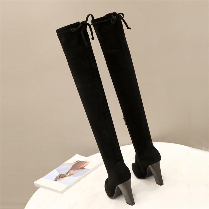 ニーハイブーツ 大きいサイズ 歩きやすい 履き口 ハイヒールブーツ ジョッキーブーツ 太ヒール 筒周り 22cm 26 5cm 冬 美脚 長靴 防寒 ブーツ 疲れない Dgtx アジアンストア 通販 Yahoo ショッピング