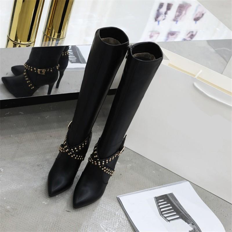 VIROIS 黒 ロングブーツ 中ヒール スクエアトゥミドルヒールロングブーツ/41502 – ORIENTALTRAFFIC