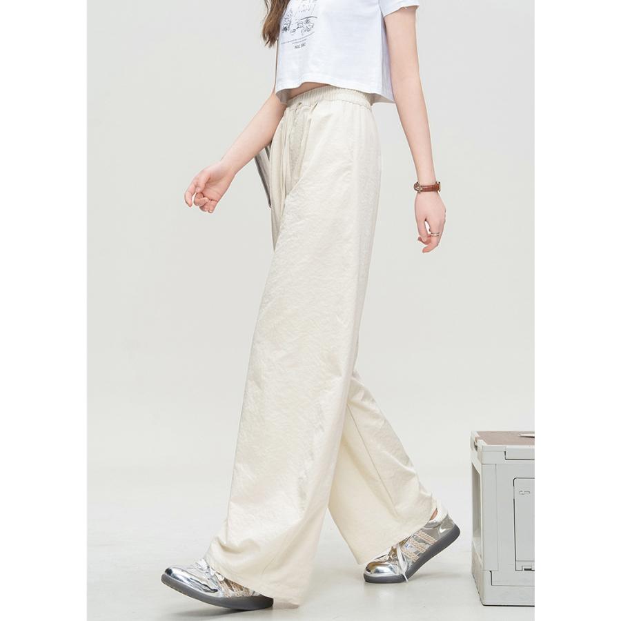 ワイドパンツ 夏服 レディース 春夏 ボトムズ 長ズボン ウエストゴム