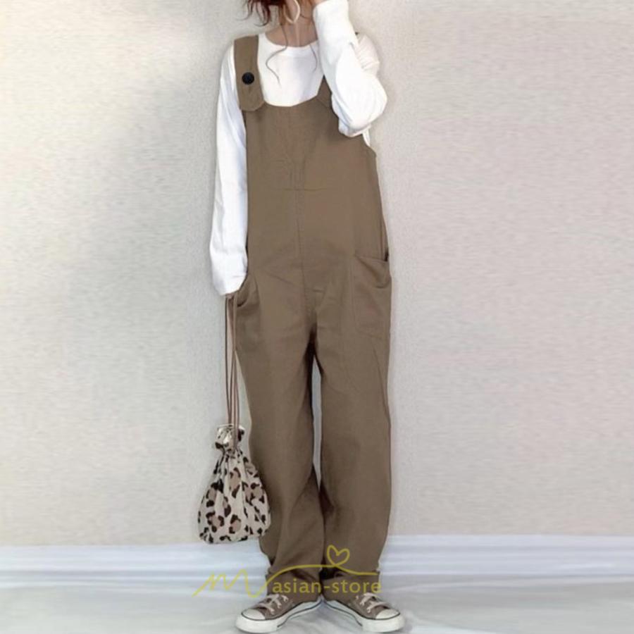 入荷中 サロペット オールインワン レディース オーバーオール 春コーデ 無地 可愛い Ol ストレートパンツ 夏服 代30代40代 オフィス 50代 パンツ 通勤 G Grafiti Si