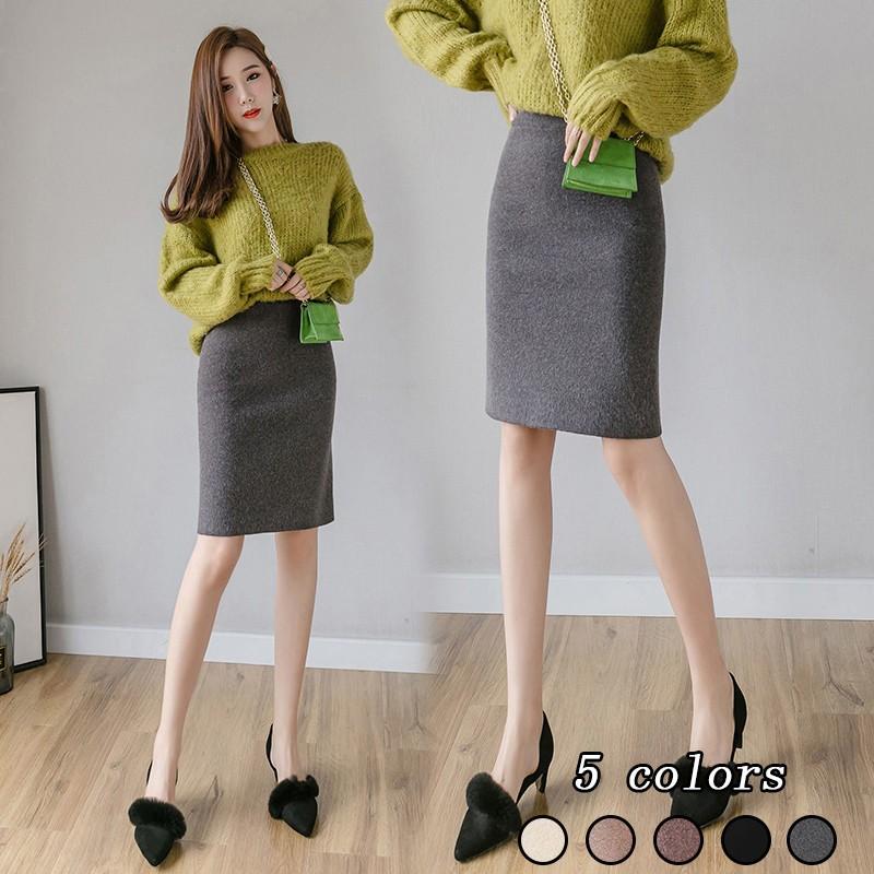 タイトスカート ニットスカート 3種長さ ミモレ丈スカート ハイウエスト レディース ロングスカート 送料無料 ボトムス 無地スカート 体型カバー Y19x07bn271 アジアンストア 通販 Yahoo ショッピング