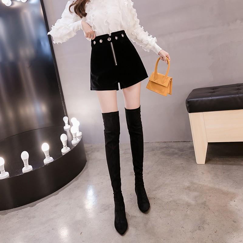 ショート丈パンツ スエードパンツ ショートパンツ ショーパン 秋冬 レディース ゆったりパンツ ハイウエスト 送料無料 ボトムス 大きいサイズ フィット Y19x07bn319 アジアンストア 通販 Yahoo ショッピング