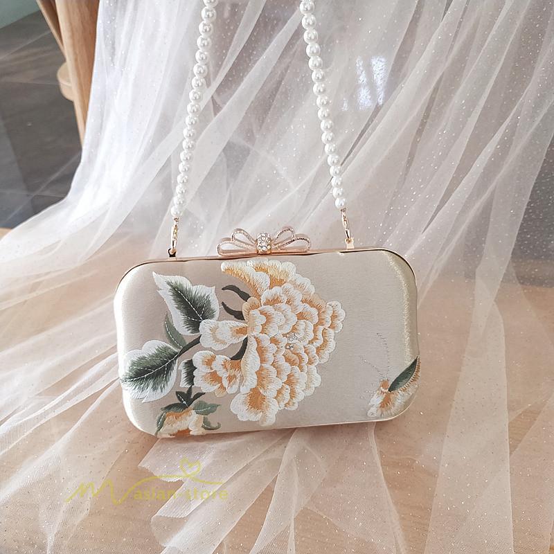 パーティーバッグ 結婚式 クラッチバッグ レディース きれい パール 披露宴 謝恩会 バッグ チェーン付き アウター お出かけ 刺繍 ショルダー ファッション Y14wlnb023 アジアンストア 通販 Yahoo ショッピング