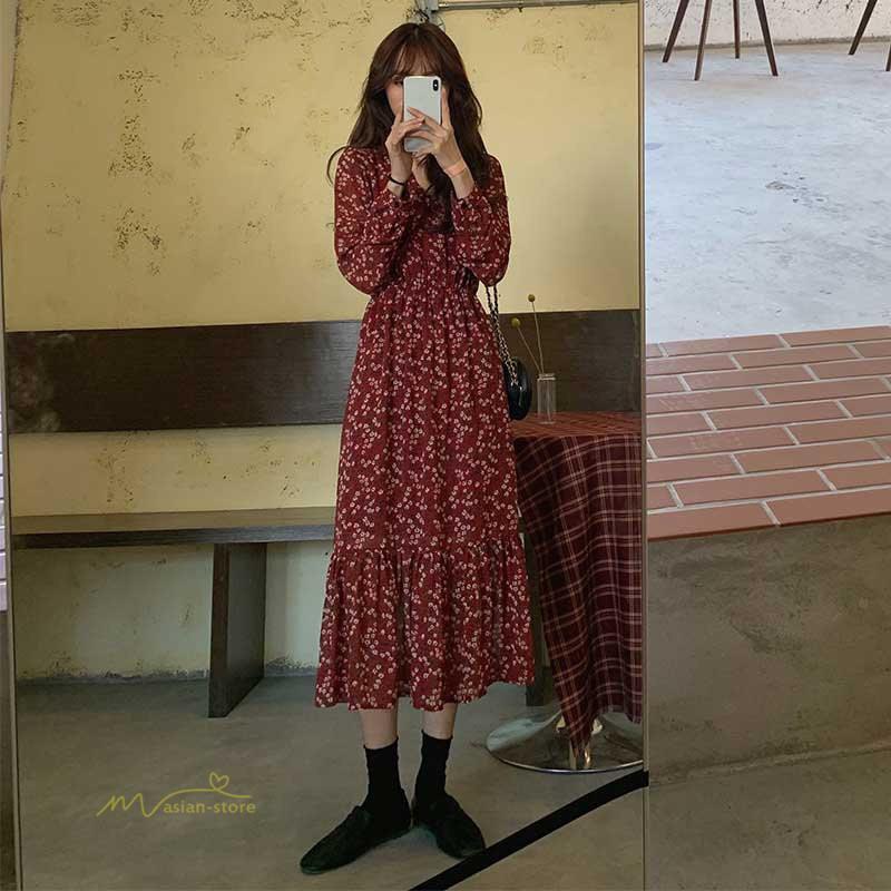 マタニティ服 ワンピース 授乳服 花柄 マタニティウェア レディース 授乳ワンピース 妊婦服 産前産後 長袖 授乳口付き 秋冬コーデ ハイウエスト ゆったり Y10djj001 アジアンストア 通販 Yahoo ショッピング